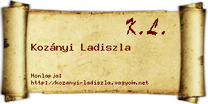 Kozányi Ladiszla névjegykártya